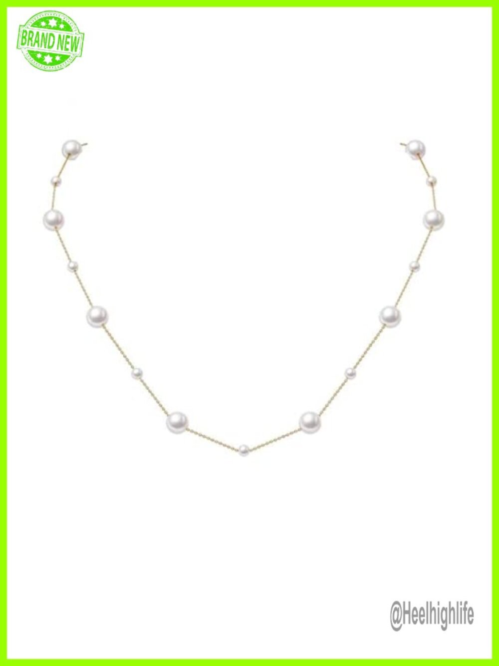 18K Yellow Gold Pearl Necklace 13 Freshwater Pearls Anniversary Gift
